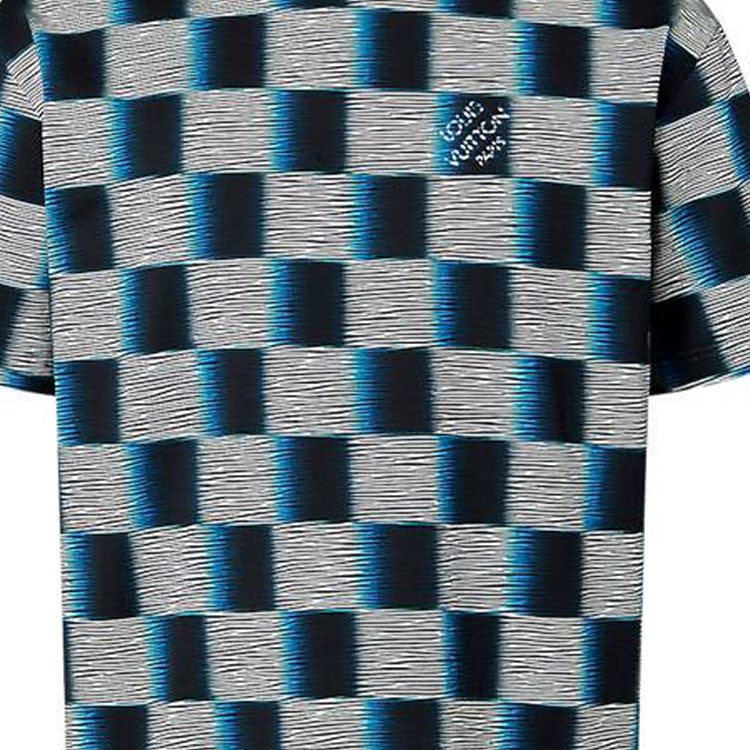 LOUIS VUITTON Damier Cotton T-Shirt 'Dark Night Blue' 1AFB33