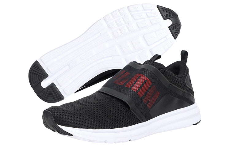 PUMA Enzo Strap Mesh Low Running Shoes Black/White/Red 190481-01