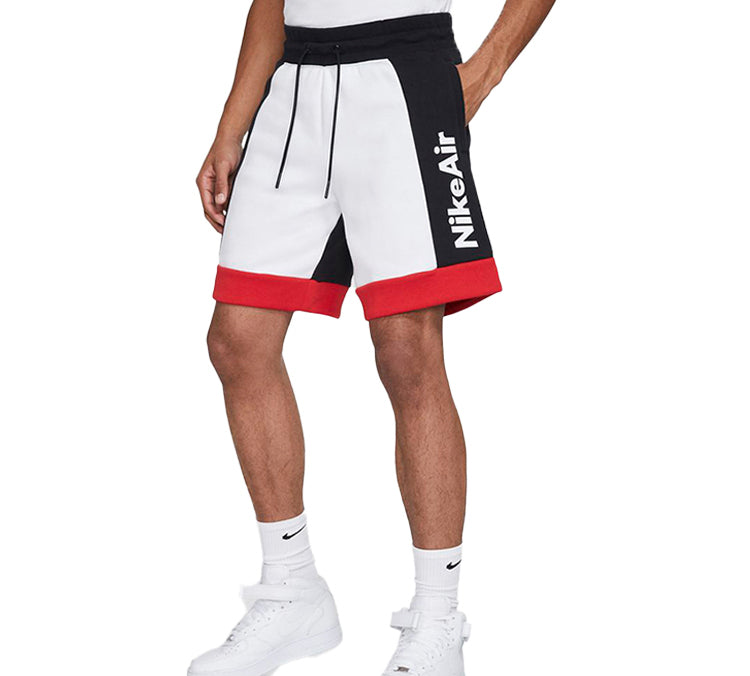 Men's Nike Air Fleece White Black Shorts CJ4833-101