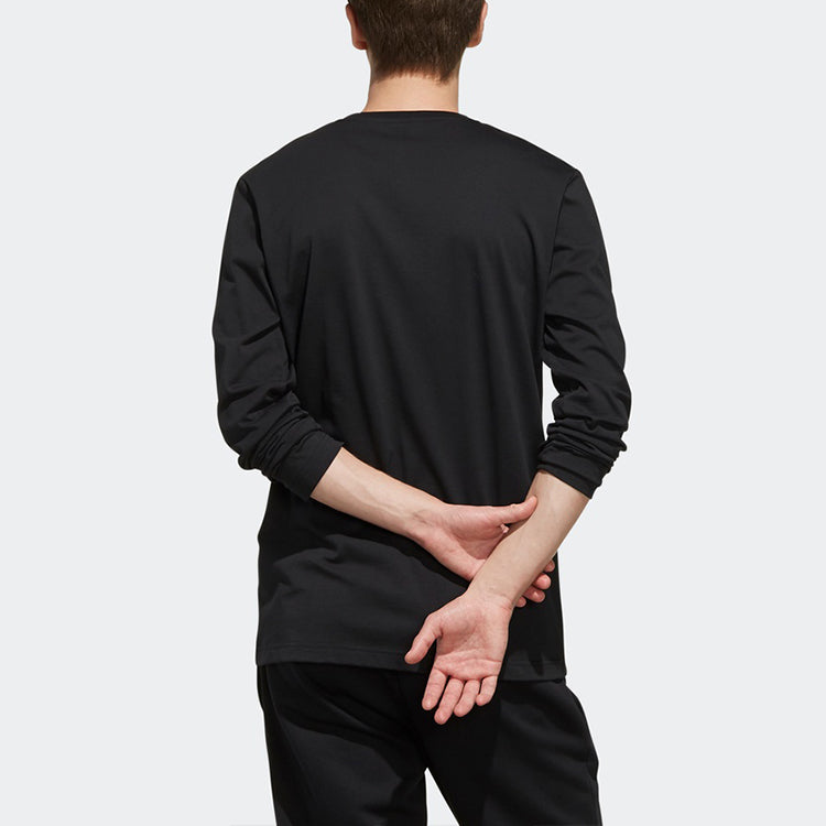 adidas neo M CE LNR LS logo Printing Round Neck Long Sleeves Black EI4723