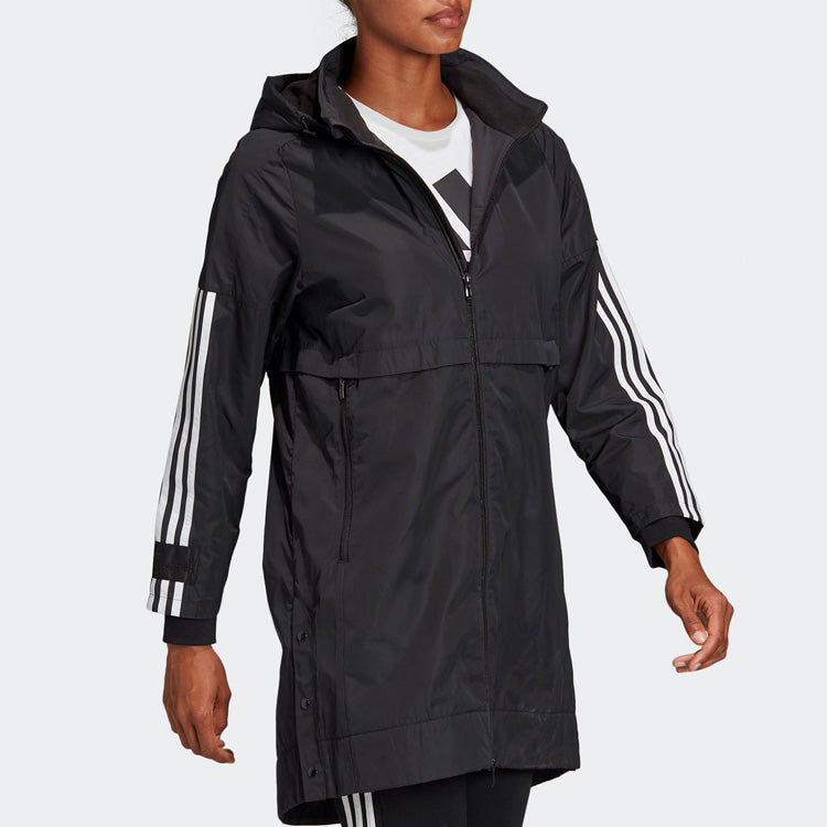 (WMNS) adidas ID Woven Long Jacket 'Black' FT1758