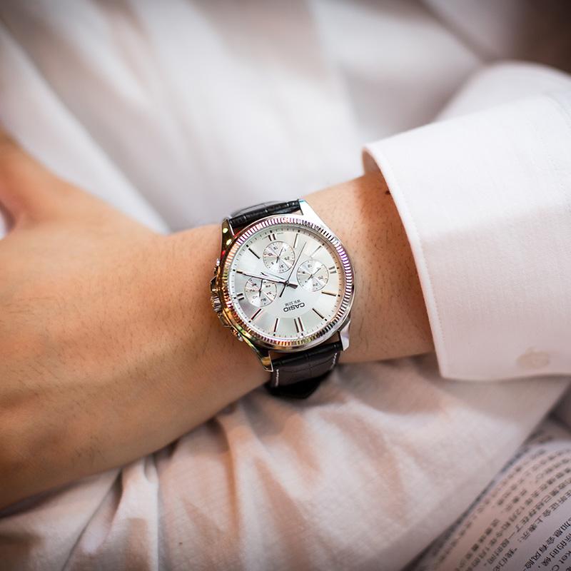 CASIO Waterproof Quartz Mens White Analog MTP-1375L-7AVDF
