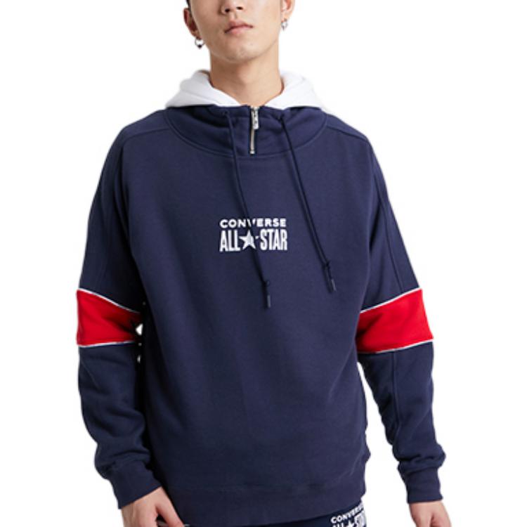 Converse All Star Funnel Neck Quarter Zip Crew Sweatshirt Asia Sizing 'Navy' 10018299-A01