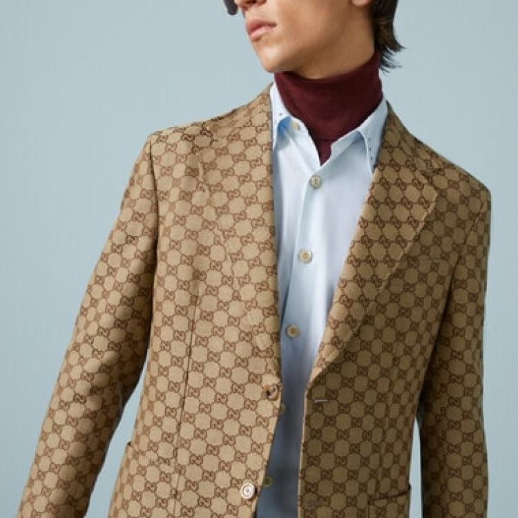 Gucci GG Supreme Linen Formal Jacket 'Beige Ebony' 742607-ZAM7G-2580