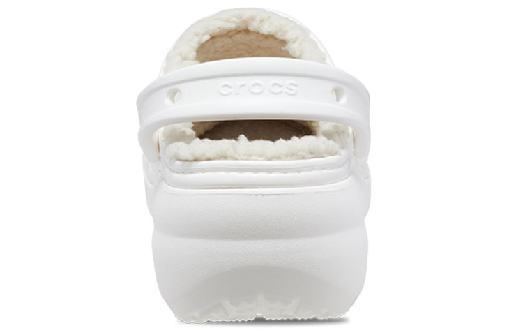 (WMNS) Crocs Classic Platform Lined Clogs 'White' 207938-100
