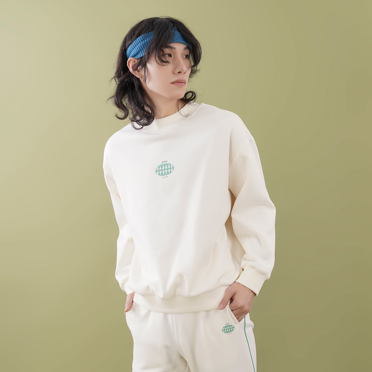 ASICS x 8ON8 Crossover Sports Loose Round Neck Pullover Couple Style White 2203A123-200