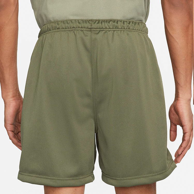 Men's Nike Solid Color Minimalistic Elastic Waistband Logo Medium Olive Shorts DH4658-222