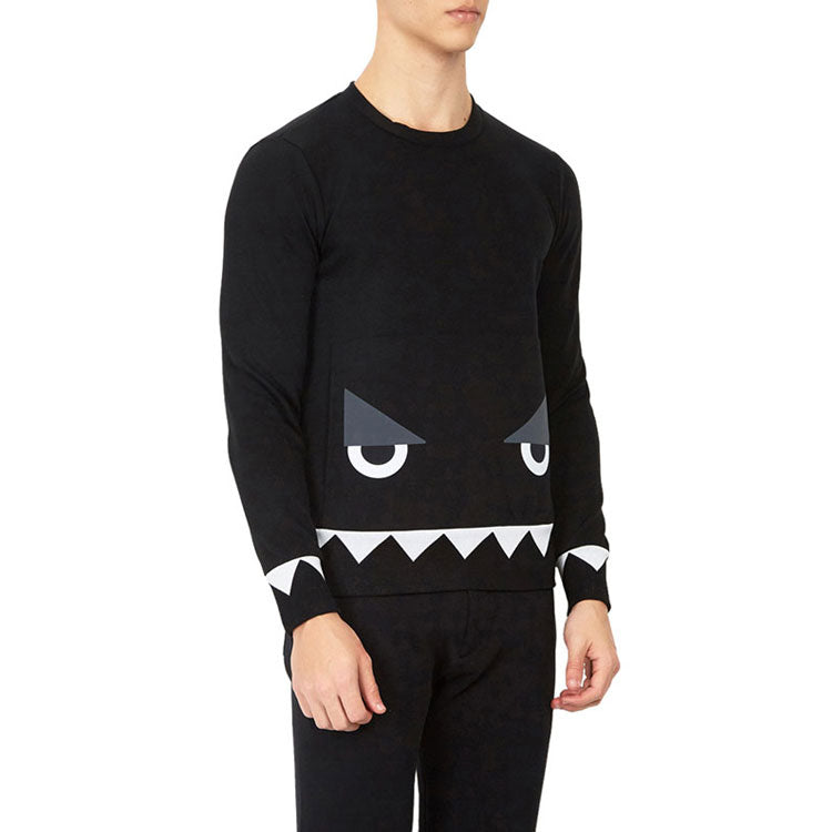 Men's FENDI Pattern Printing Long Sleeves Black FAF522A535F0GME