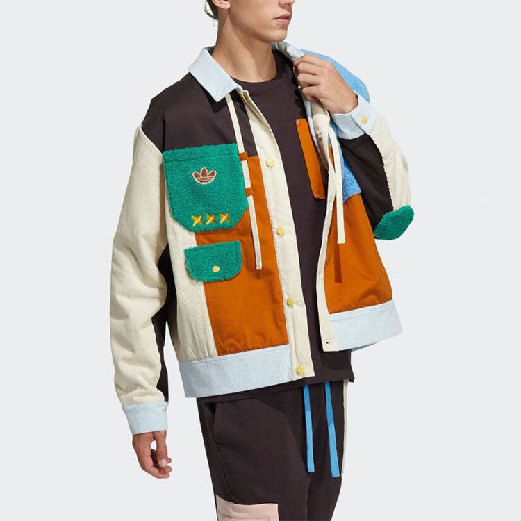 adidas originals x melting sadness Crossover Series Contrast Color Stitching logo Sports Jacket Couple Style Colorblock HC0346
