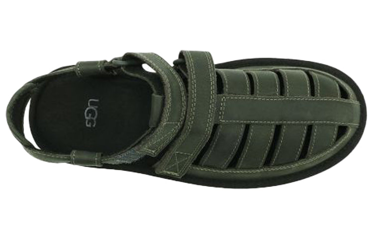 UGG Dune Fisherman Cowhide Green Sandals 1102694-MSG