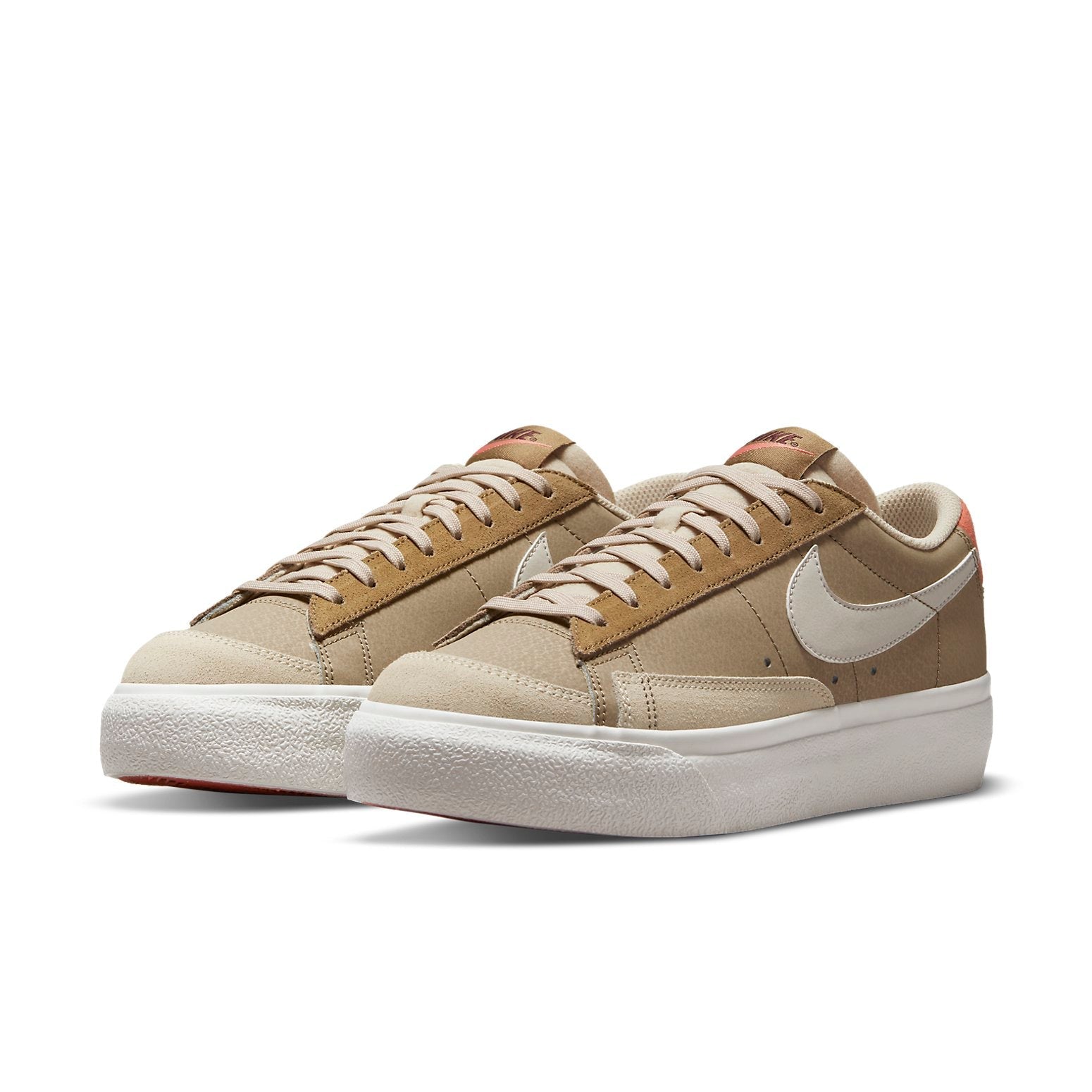 (WMNS) Nike Blazer low Platform 'Brown White Red' DQ9318-200