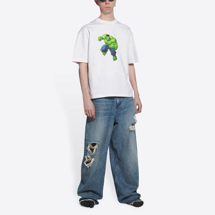 Balenciaga Hulk 2021 MARVEL Medium Fit T-shirt 'White' 612966TLV599000