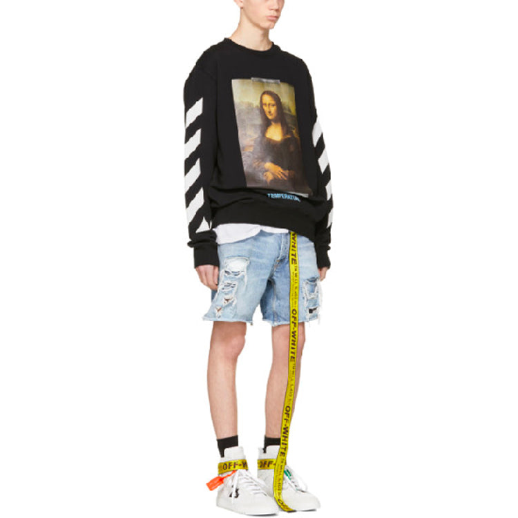 Off-White Monalisa Diagonals Print Sweatshirt Men's Black OMBA003S180030121001