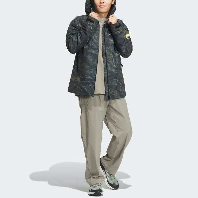 adidas National Geographic Allover Print RAIN.RDY Jacket Asia Sizing 'Silver Pebble' IS9511