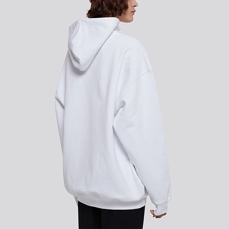 (WMNS) Balenciaga Logo Printing Hoodie White 578135TIV559040
