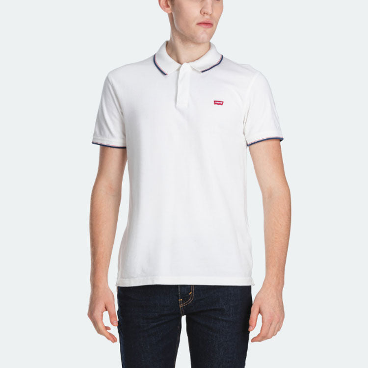 Men's Levis Loose Casual Pure Cotton Short Sleeve White Polo Shirt 85633-0000