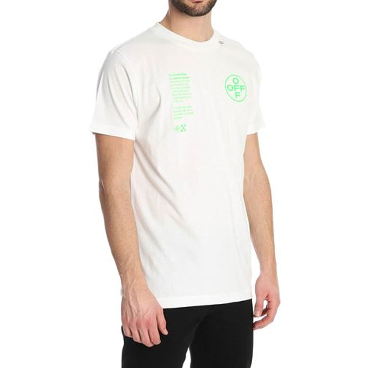 Off-White Fluorescence Alphabet Printing Short Sleeve White OMAA027R201850060145