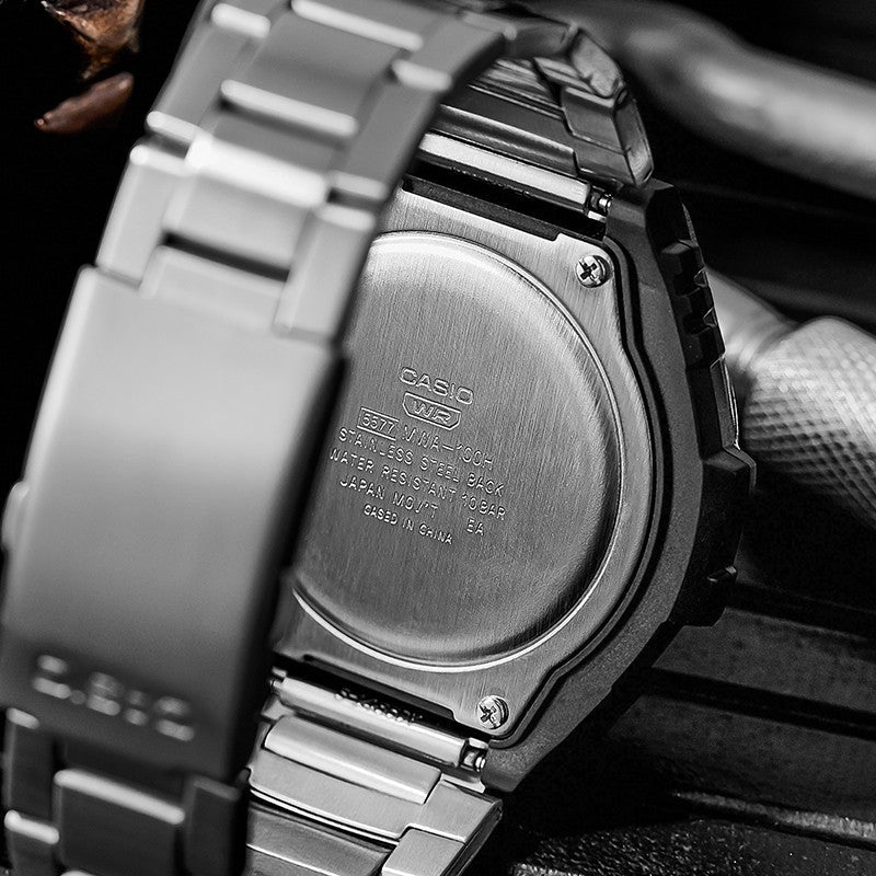 CASIO Quartz Limited Edition Waterproof Stainless Steel Strap Unisex Mens Black Analog MWA-100HD-1A