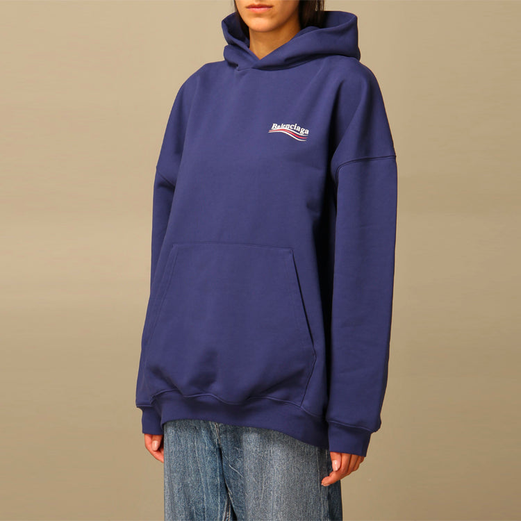 (WMNS) Balenciaga SS21 Loose Long Sleeves Hoodie Blue 620947TIV531195