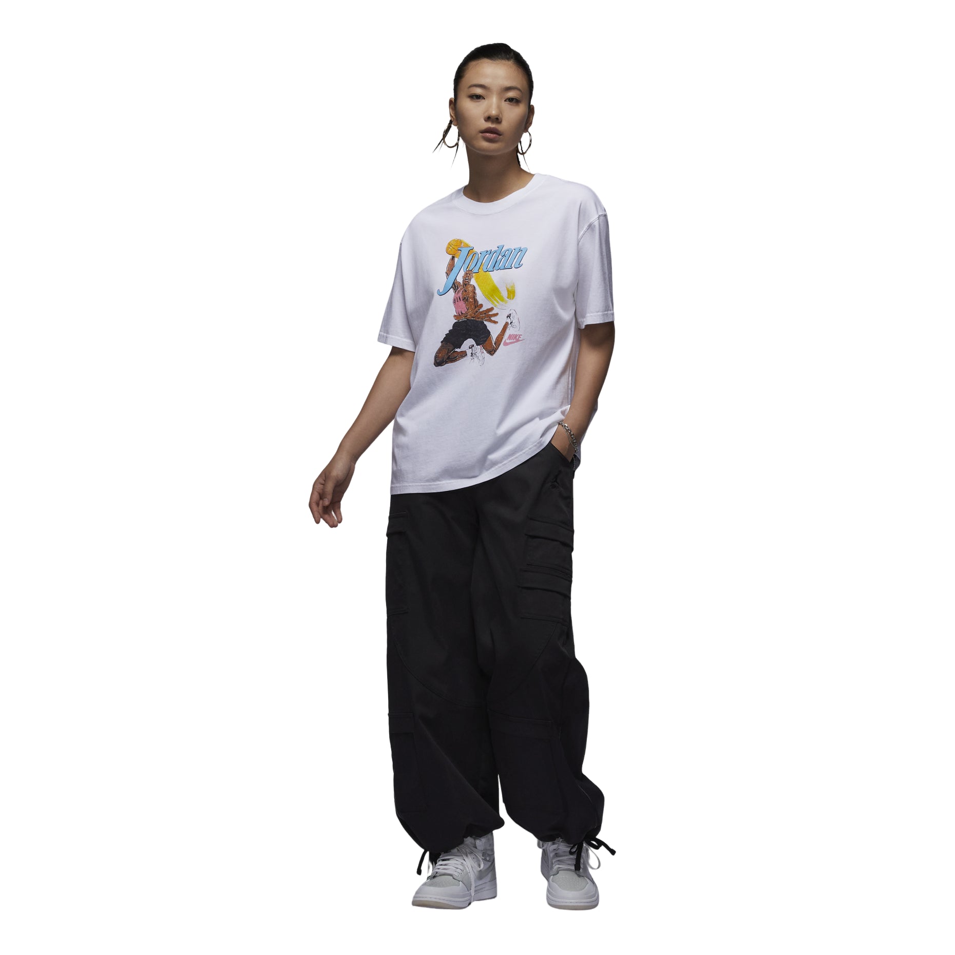 (WMNS) Air Jordan Graphic T-shirt Asia Sizing 'White' FV7123-100