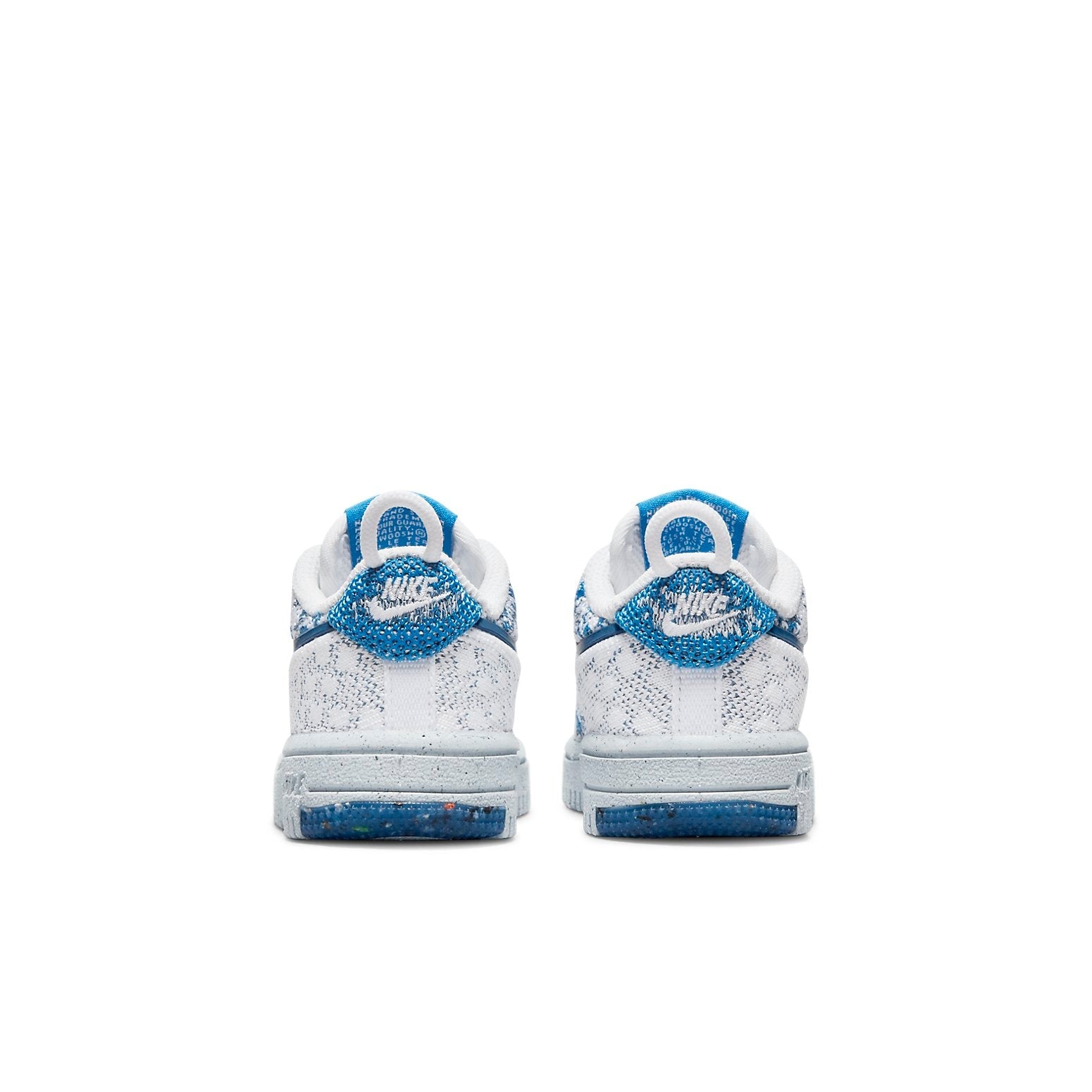 (TD) Nike Force 1 Crater Flyknit Low Tops Skateboarding Shoes White Blue DN4183-100