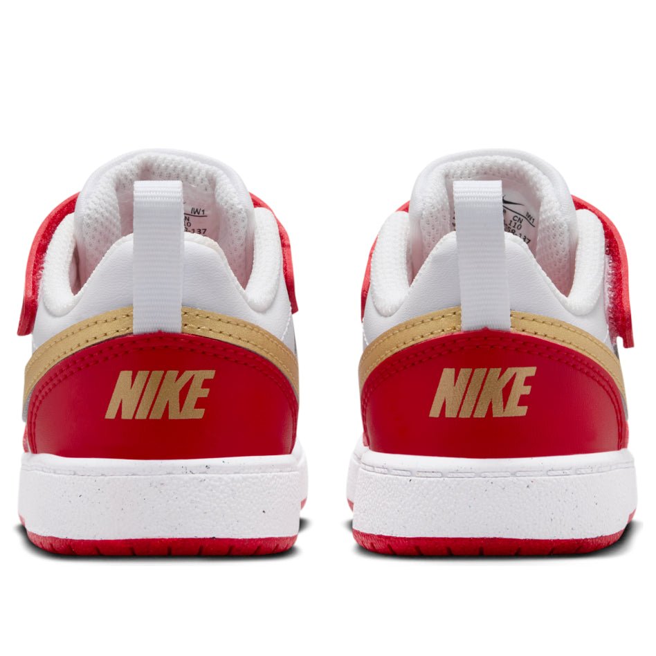 (TD) Nike Court Borough Low Recraft 'White Metallic Gold University Red' DV5458-137