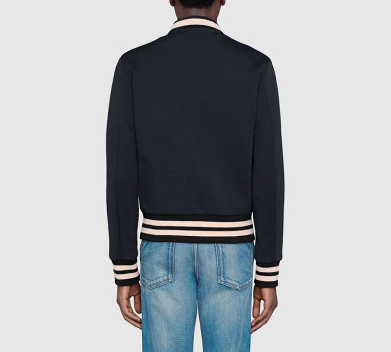 Gucci Knitted Fabric Wool Pilot Jacket For Men Navy 598731-ZADBU-4062