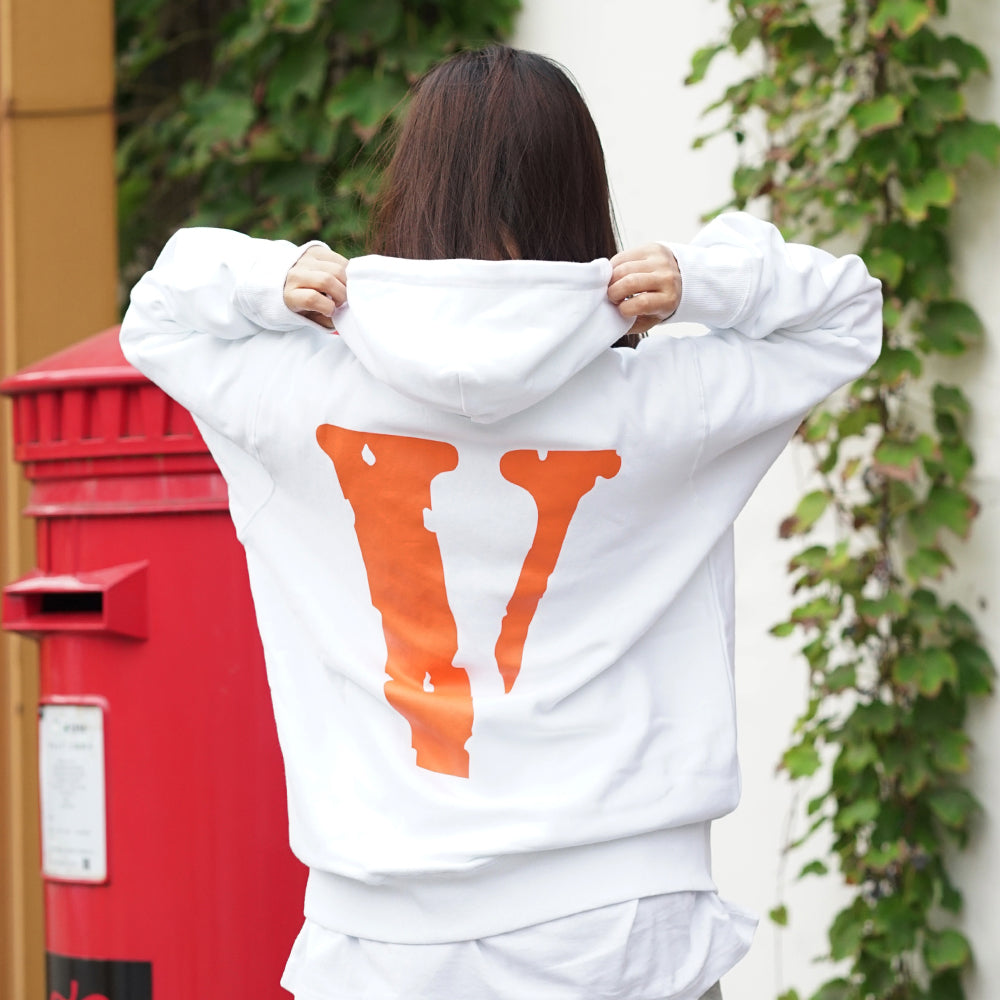 VLONE Staple Classic Printing Back Large Long Sleeves Couple Style White Orange 6932403655102