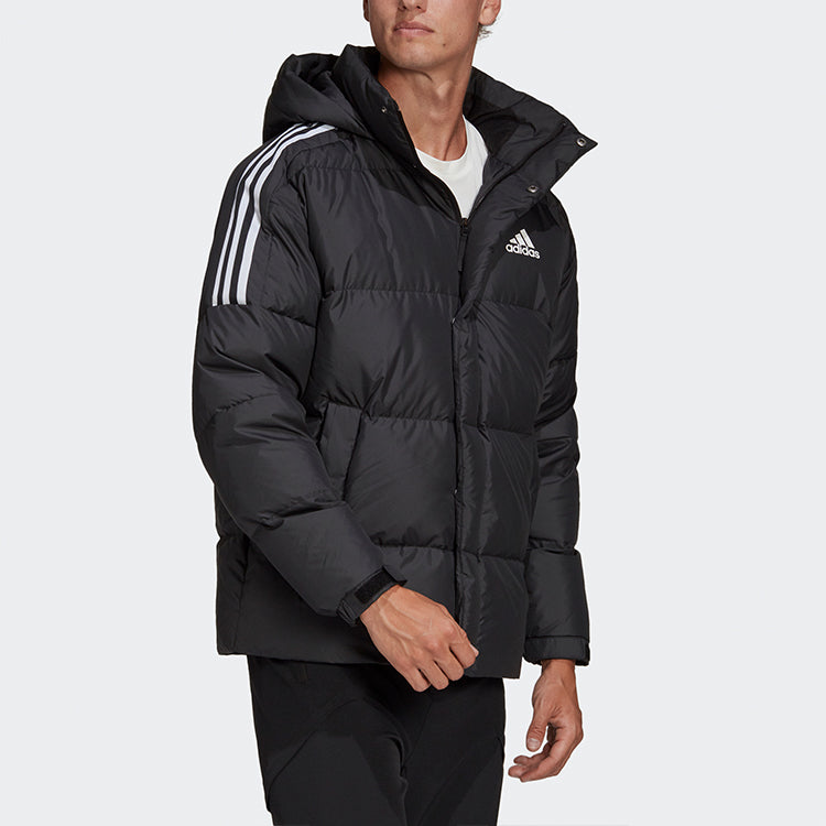 adidas 3st Puff Down J Stay Warm Sports hooded down Jacket Black GF0101