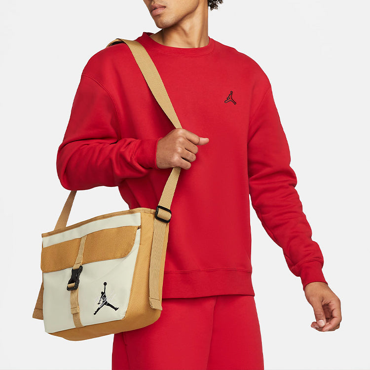 Air Jordan Printing Small Logo Buckle Splicing Contrasting Colors Shoulder Messenger Bag Yellow DV5362-740