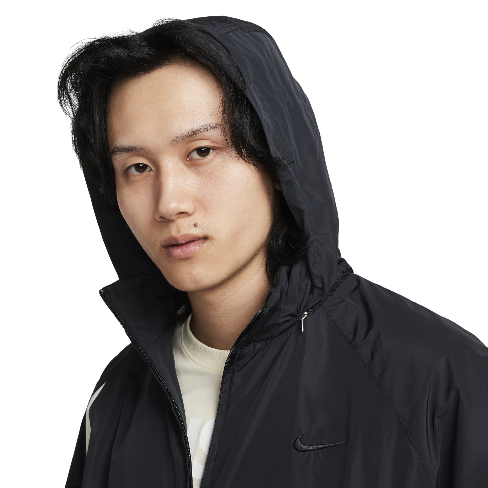 Nike Swoosh Woven Jacket Asia Sizing 'Black White' FB7878-010