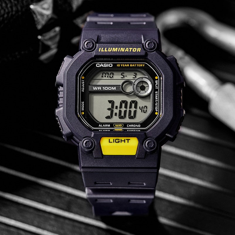 CASIO Quartz Waterproof Sports Analog Mens Blue Digital W-737H-2A