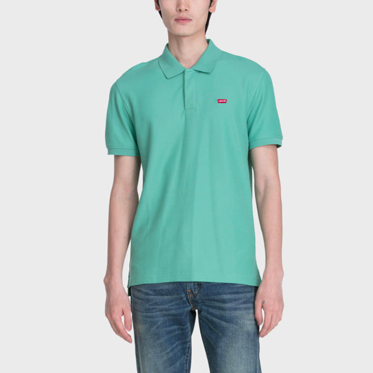 Men's Levis Lapel Embroidered Short Sleeve polo Light Green Polo Shirt 85896-0000