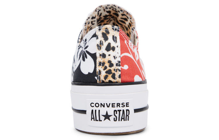 (WMNS) Converse Chuck Taylor All Star Hawaiian Mix Platform Low Top Thick Sole Cherry Blossoms Black Orange 565794C