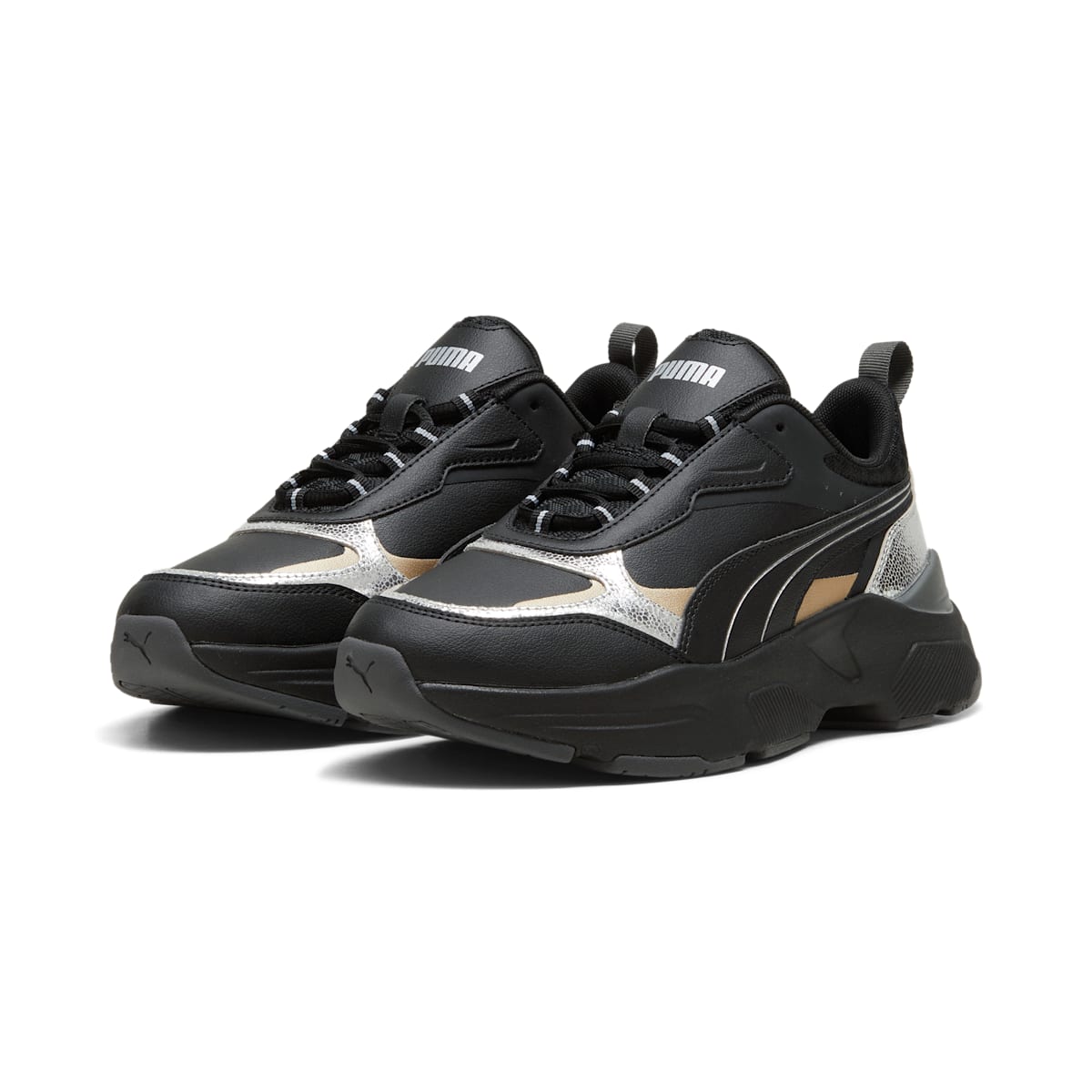 (WMNS) PUMA Cassia 'Metallic Shine Black Gold' 395267-02