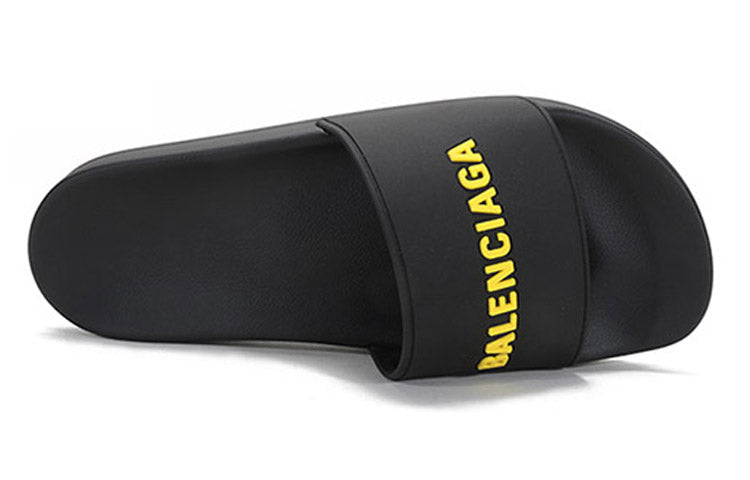 Balenciaga Pool Sandals Black/Yellow 565826W1S811070