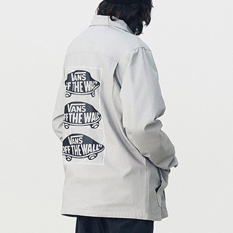 Men's Vans Series Skateboard Logo Printing Sports Jacket Gray VN0A5F5SSLV1