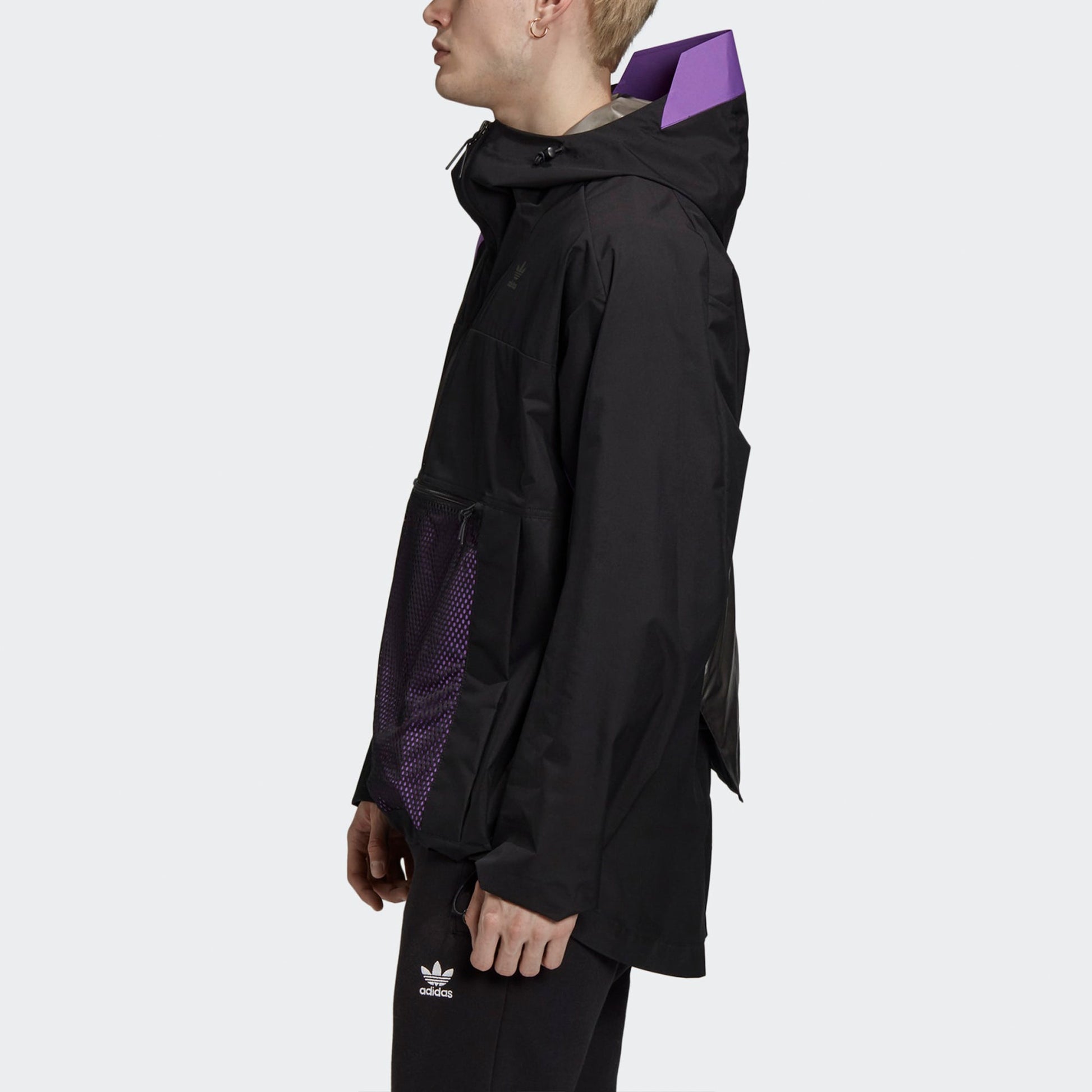 adidas originals Casual Sports hooded Half Zipper Jacket Black FM3679