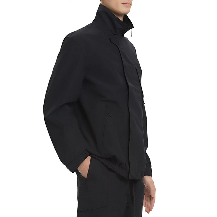 Men's Y-3 Loose Stand Collar Casual Zipper Jacket Black GK4561