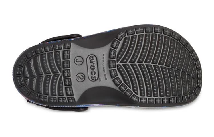 (GS) Crocs Baya Lined Fuzzy-Strap Galaxy Clogs 'Black Multi' 207654-0C4