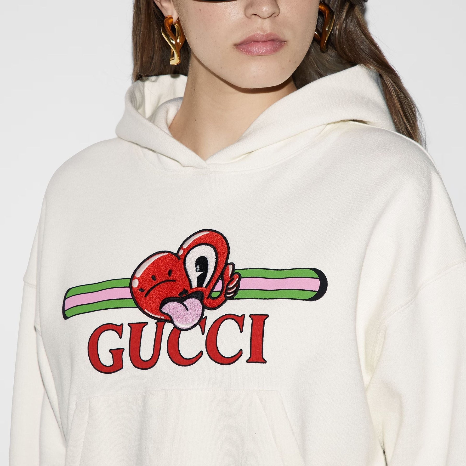 (WMNS) Gucci Cotton Jersey Sweatshirt With Patch 'Off White' 768122-XJGHG-9088