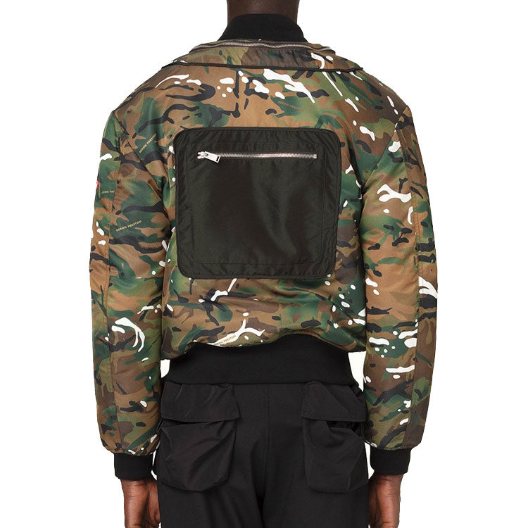Men's HERON PRESTON Camouflage Functional Long Sleeves aviator Jacket Green HMEH002F20FAB0035900