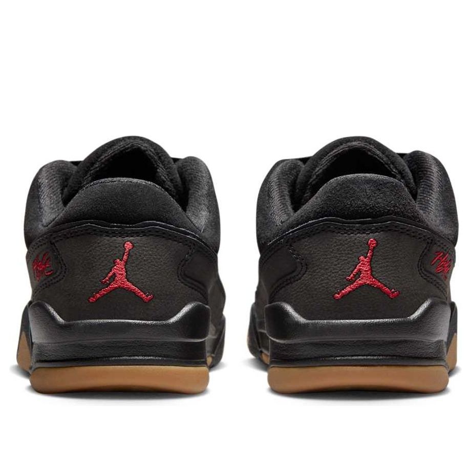 (GS) Air Jordan Flight Court 'Black Gum Medium Brown Varsity Red' HF3333-001