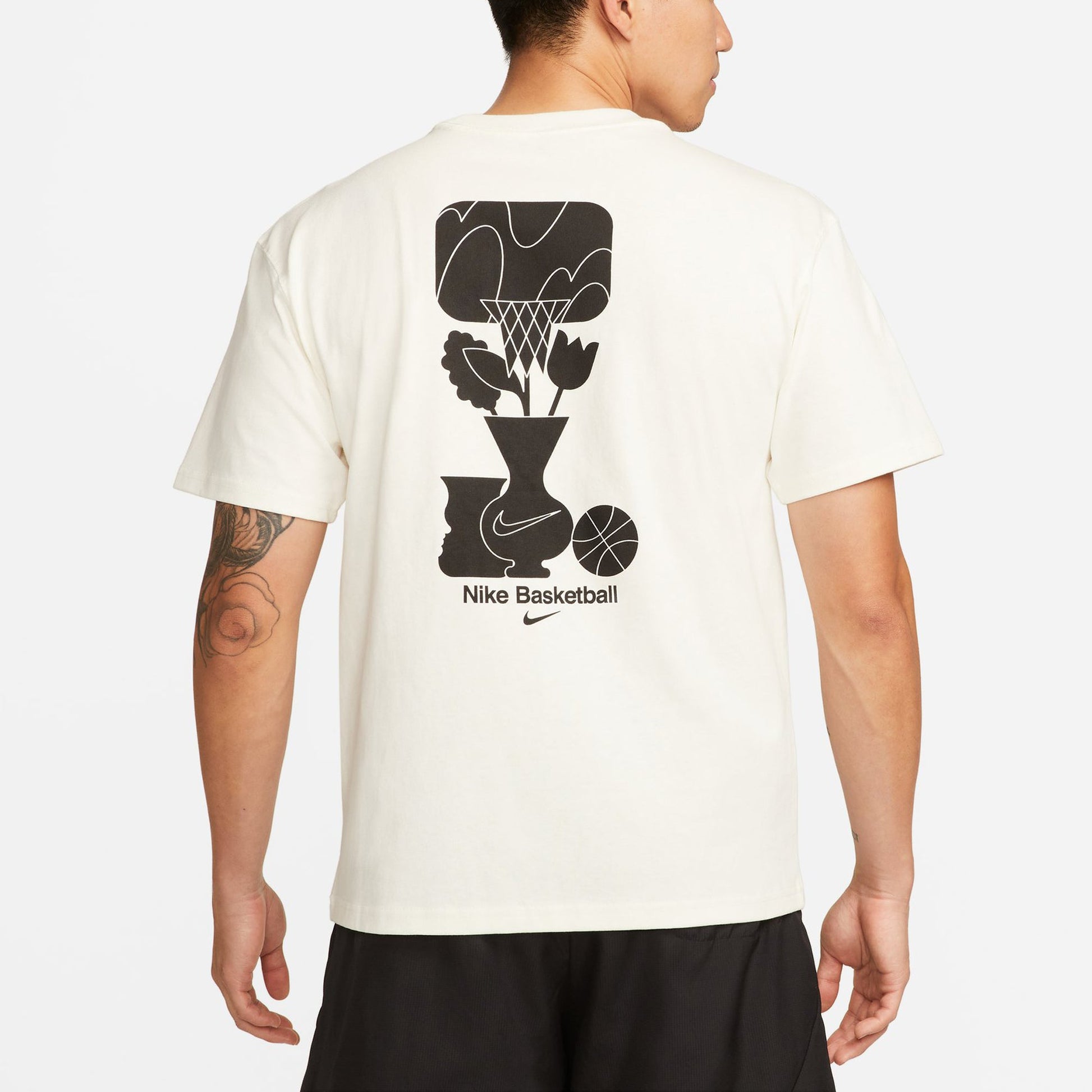 Nike Loose Pattern Printing Round Neck Casual Loose Short Sleeve Creamy White DQ1906-133