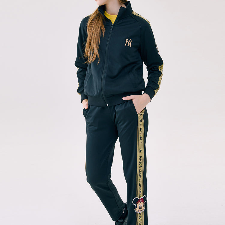 MLB Disney Mickey Crossover New York Yankees Stand Collar Jacket Unisex Black 31TRK2031-50L