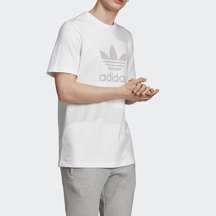 adidas originals Trefoil Alphabet Logo Printing Round Neck Short Sleeve White FK1351