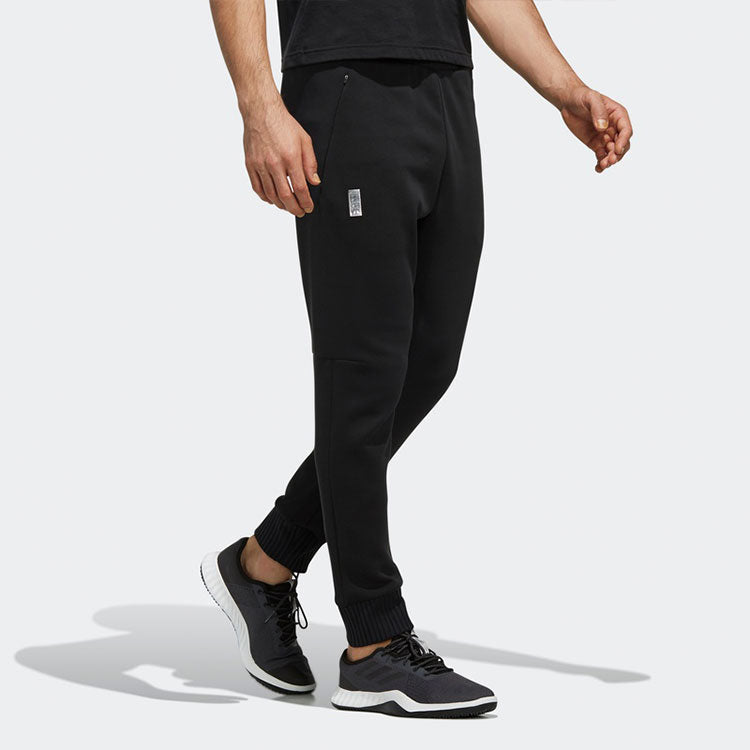 adidas Wj Pt Kn Swt logo Casual Loose Bundle Feet Sports Pants Black FJ0198
