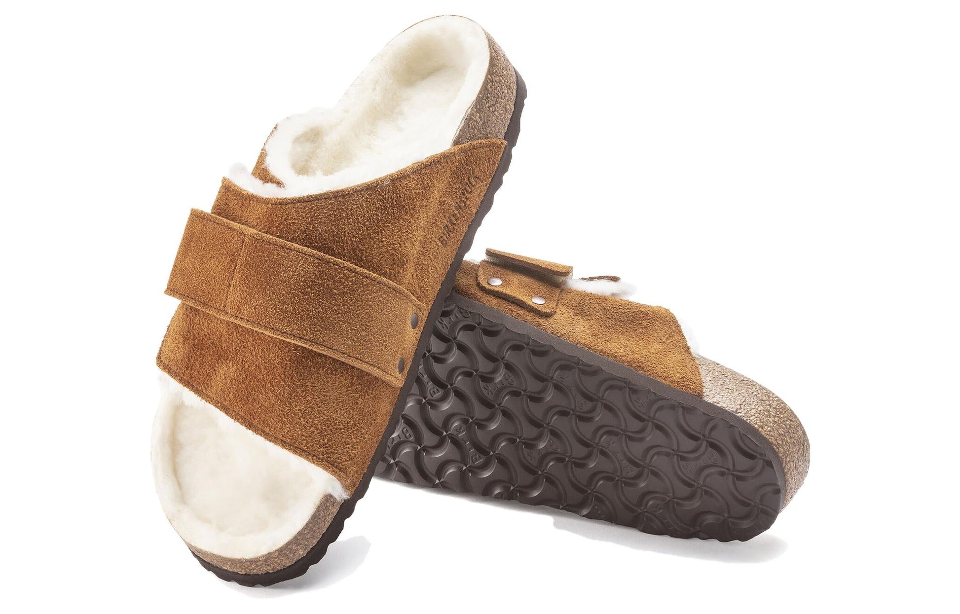 Birkenstock Kyoto Shearling Suede Leather 'Mink' 1023202