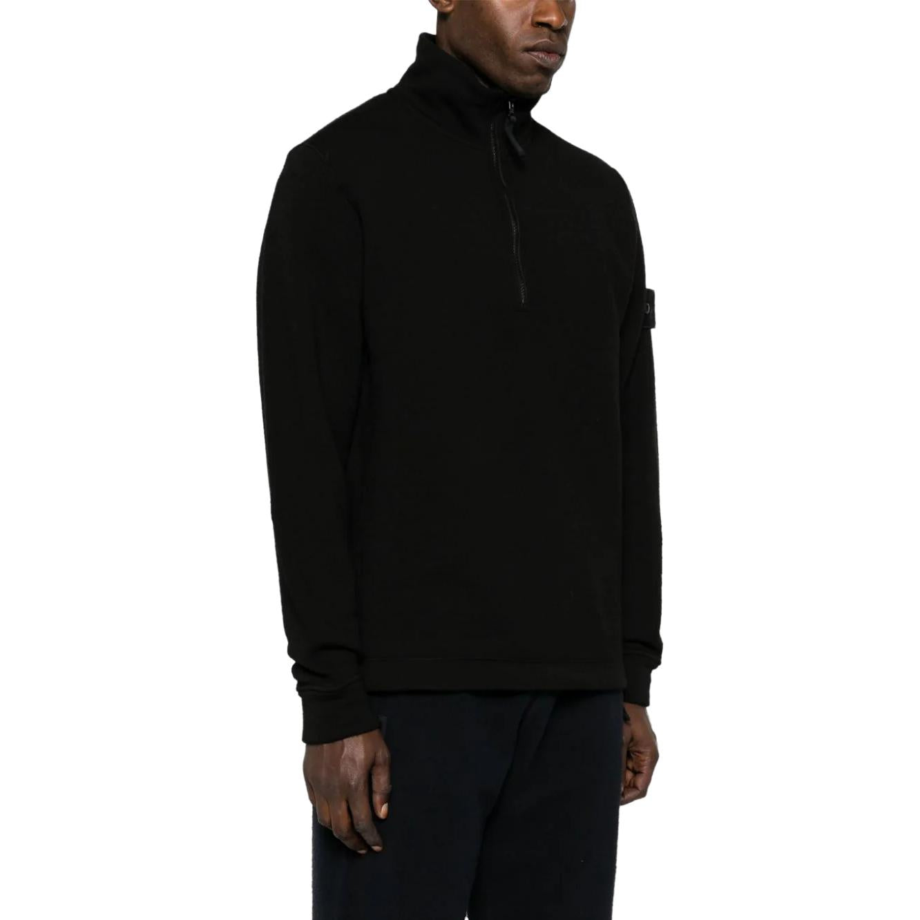STONE ISLAND Felpa Ghost Half Zip Up Sweater 'Black' 7915631F3-V0029