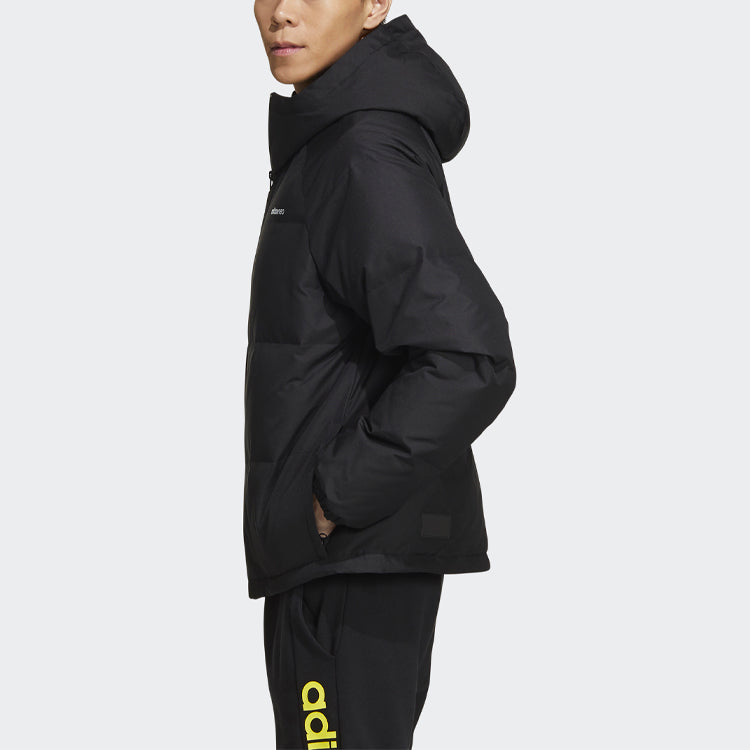 adidas neo Loose hooded Short Sports Down Jacket Black GP5910